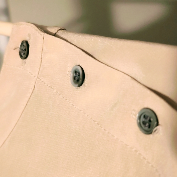 Vintage Tops - Vtg Alfred Sung Tan Silk Blouse. Made in Canada. Roomy Sz 4.